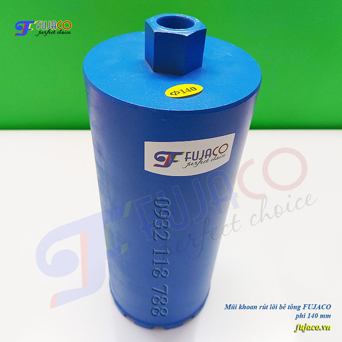 Mũi khoan bê tông rút lõi phi 140 mm sâu 35 phân