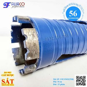 me mũi khoan rút lõi khô 56 x 250 cắt được sắt trong bê tông