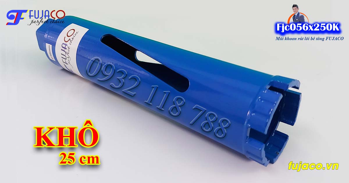 mũi khoét lỗ tròn bê tông không dùng nước đường kính 56 mm dài 250 mm