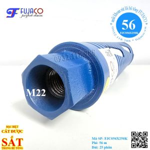 ren mũi khoan rút lõi bê tông khô phi 56x250 chuẩn M22