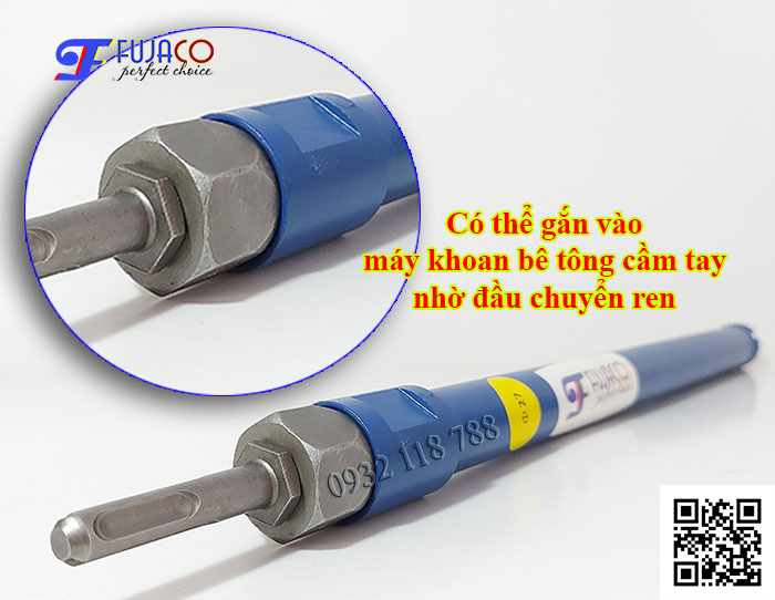 mũi khoan rút lõi 27 gắn máy khoan bê tông cầm tay khoét lỗ chuyên nghiệp