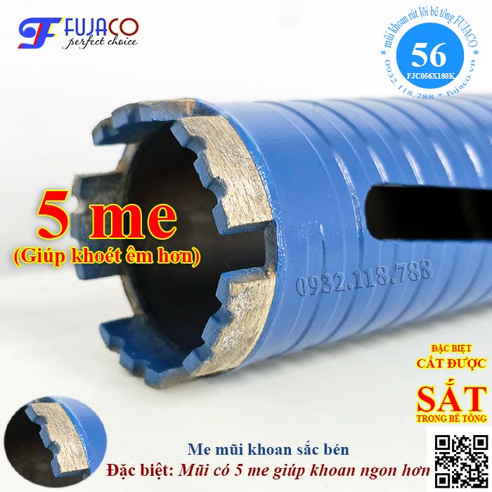 me mũi khoan rút lõi khô 56x180 sắc bén khoan êm hơn me mũi khoan rút lõi khô 56x180 sắc bén khoan êm hơn