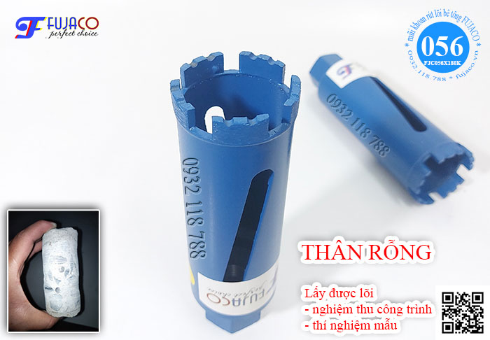 mũi khoan lấy lõi khô đường kính 56 mm mũi khoan lấy lõi khô đường kính 56 mm