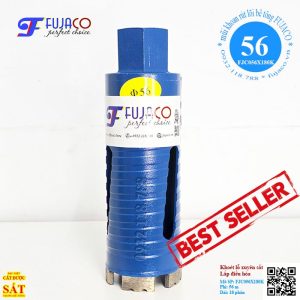 Mũi khoan rút lõi bê tông khô phi 56 x 180 FUJACO 10 mũi khoan rút lõi 56x180 Fujaco la mũi khoét Best Seller lắp điều hòa