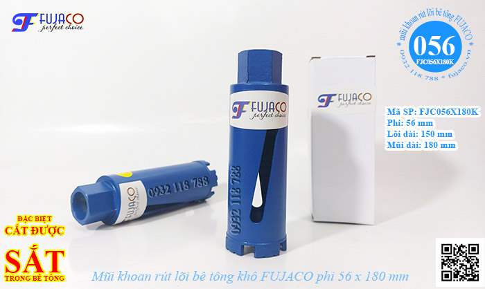Mũi khoan rút lõi phi 55 x 180 thần thánh Mũi khoan rút lõi phi 55 x 180 thần thánh