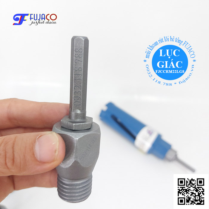 Đầu chuyển mũi khoan rút lõi cho máy khoan pin FJCCRM22LG8 3 đầu chuyển lục giác sang khoan rút lõi
