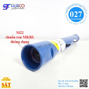 Mũi khoan rút lõi bê tông KHÔ phi 27 x 250 FUJACO 9 mũi khoan rút lõi bê tông 27 x 250 ren M22 chuyên dụng