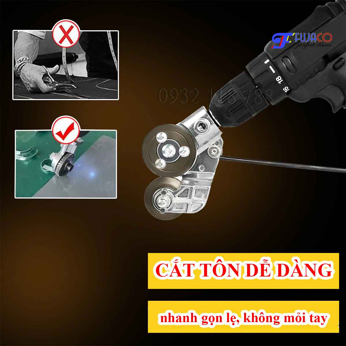 Đầu cắt tôn gắn máy khoan Đầu cắt tôn gắn máy khoan