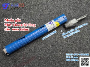 mũi khoan rút lõi khô 32x250 gắn máy khoan bê tông cần đầu chuyển