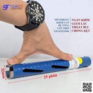 mũi khoan rút lõi tường gạch bê tông cốt thép 32 x 250 dài hơn gang tay