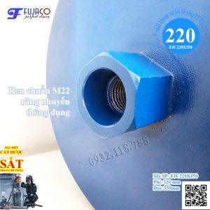 mũi khoan lấy lõi đường kính 220 với ren M22 phổ biến