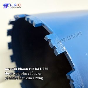 me mũi khoan rút lõi 220 có nhiều hạt kim cương