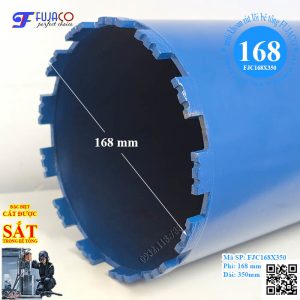 lưỡi mũi khoan rút lõi 168x350 cứng cắt được sắt trong bê tông