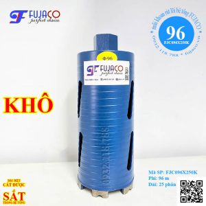 mũi khoan rút lõi bê tông khô phi 96x250 ngắn khỏe nhẹ máy đi ống 90