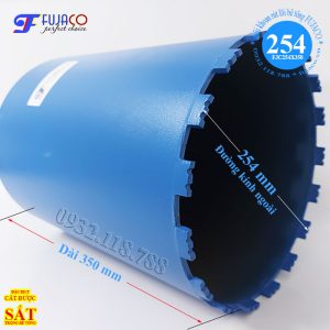 mũi khoan rút lõi Trung Quốc đường kính 254 khoét lỗ đi ống 250
