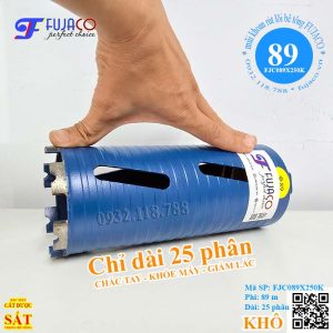 mũi khoan rút lõi khô 89x250 dài 25 phân giúp chắc tay khỏe máy giảm lắc