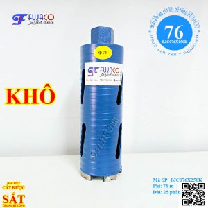 mũi khoan rút lõi bê tông khô phi 76 x 250 mm